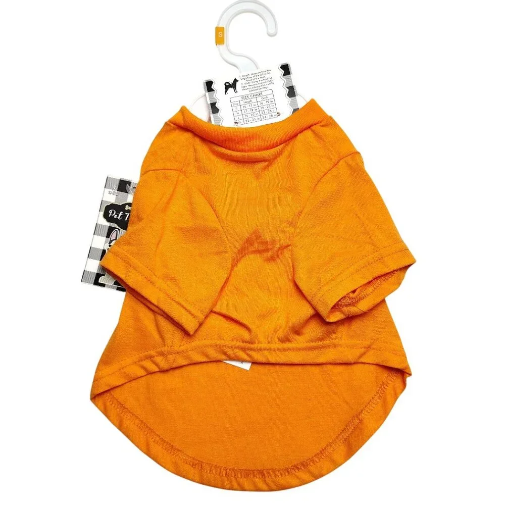 Woof Small Dog Hello Sunshine Orange Pet T-Shirt With Sun Graphic